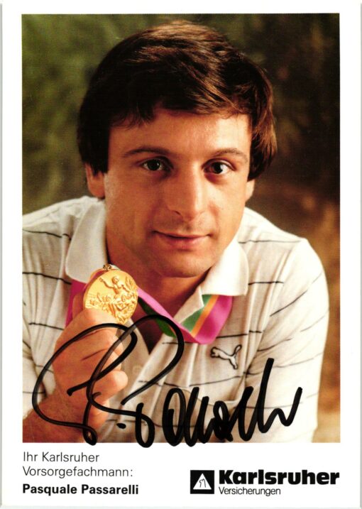 Pasquale Passarelli (1957-) Autogramm Ringen, Olympiasieger Los Angeles 1984, Weltmeister