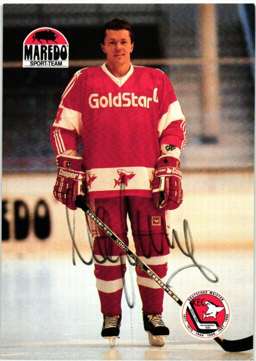 Udo Kießling (1955-) Autogramm Eishockey KEC, WM, Olympia Nationalspieler