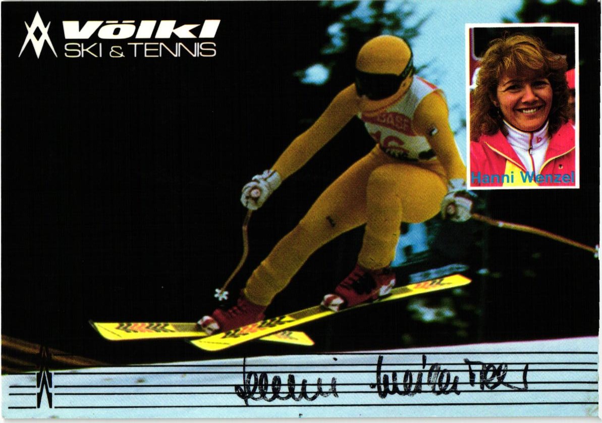 Hanni Wenzel (1956-) Autogramm Skisport Schweiz, Olympia Welcup