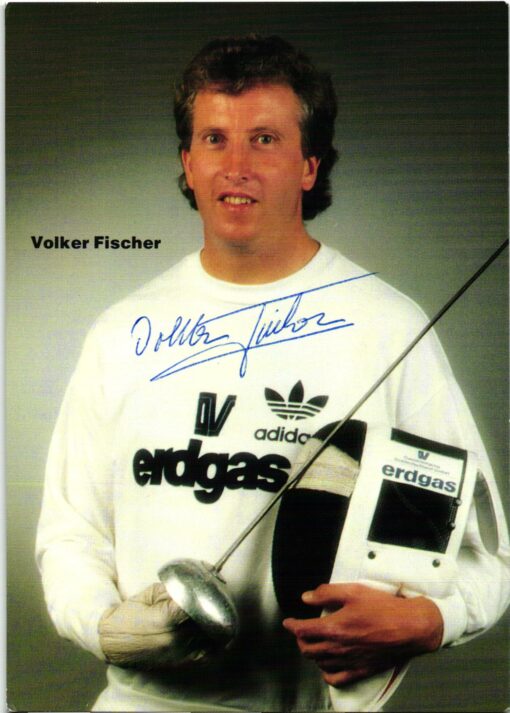 Volker Fischer (1950-) Autogramm Fechten Olympiasieger, Weltmeister