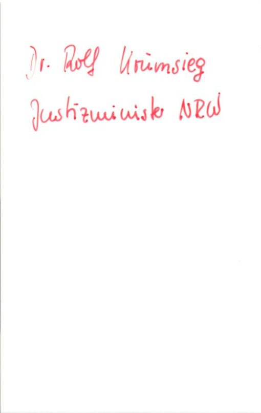 Rolf Krümsieg (1934-2009) Autogramm Justizminister NRW,  – Bild 2