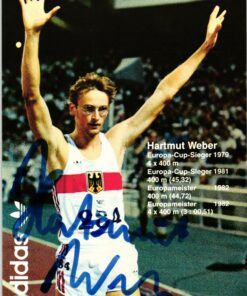 Hartmut Weber (1960-) Autogramm Deutscher Leichtathlet, Weltmeisterschaft 1983, Europameister