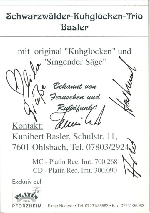 Schwarzwälder Kuhglocken Trio () Autogramm  – Bild 2