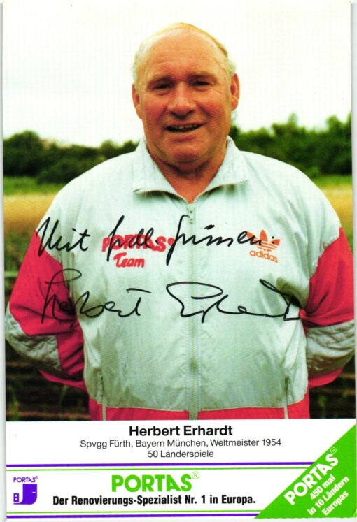 Herbert Erhardt (1930-2010) Autogramm Fußball, FC Bayern, Fürth, Nationalspieler