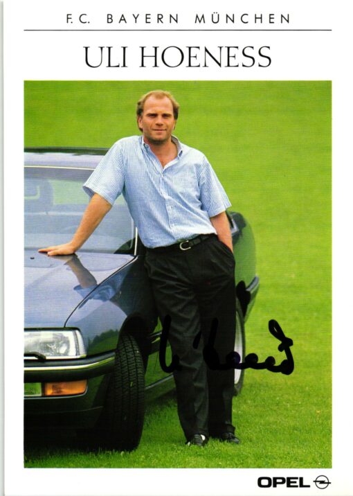 Uli Hoeness (1952-) Autogramm Fußball Europameister, Weltmeister, FC Bayern Manager