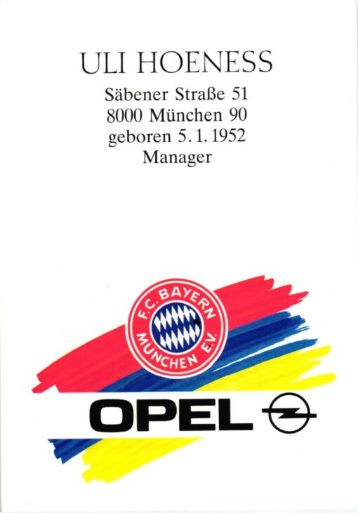 Uli Hoeness (1952-) Autogramm Fußball Europameister, Weltmeister, FC Bayern Manager – Bild 2