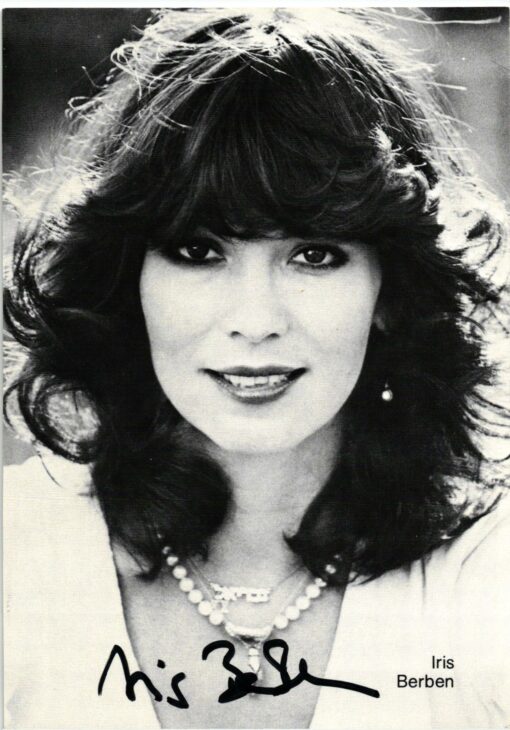 Iris Berben (1950-) Autogramm deutsche Schauspielerin, Synchronsprecherin. Schlümpfe Synchronstimme Julia Roberts