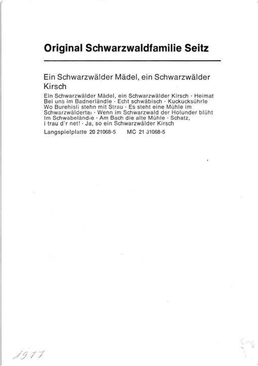 Schwarzwaldfamilie Seitz () Autogramm Volksmusik – Bild 2