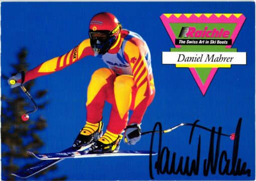 Daniel Mahrer (1962-) Autogramm Schweizer Skirennfahrer.