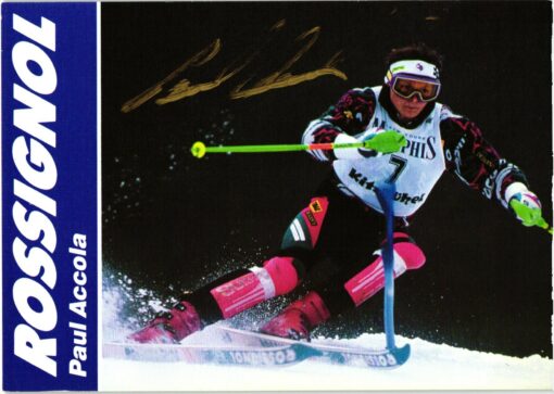 Paul Accola (1967-) Autogramm Schweizer Skirennfahrer. Olympia 1988, Weltmeisterschaft