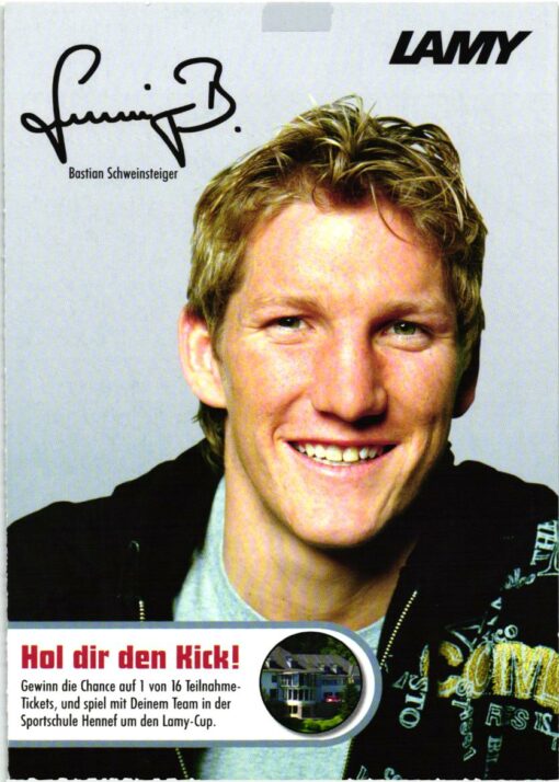 Bastian Schweinsteiger (1984-) Autogramm aufgedruckt Fußball, FC Bayern, Manchester United, Nationalspieler