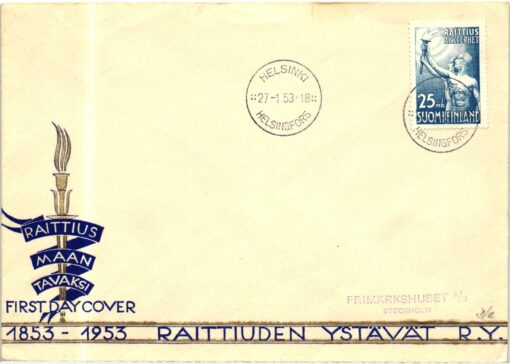 Finnland - 1953 Helsinki Torch Raittius Maan Tavaksi Olympia 1952 Olympic Games