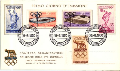 Italy - 1960 Roma Comitato organizzatore CONI, Olympische Spiele Roma, Olimpiadi, Olympic Games