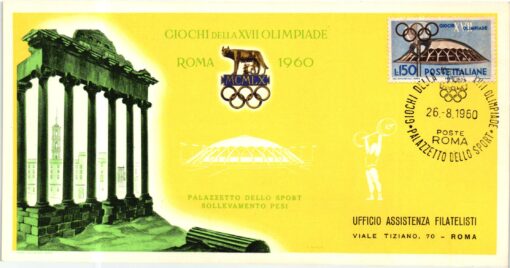 Italy - 1960 Roma Palazzetto dello sport Sollevamento Pesi Gewicht heben, Olympische Spiele Rom, Olimpiadi, Olympic Games