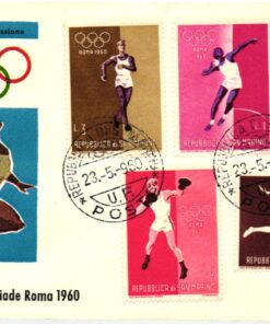 San Marino- 1960 Roma FDC Rudern, Radfahren Hockey, Schießen usw. Olympische Spiele Rom, Olimpiadi, Olympic Games