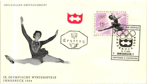 Austria - 1963 Wien Ski Ice Skating, Hockey  Luge Olympische Winterspiele 1964 Innsbruck 5 Briefe Olympic Winter Games – Bild 6