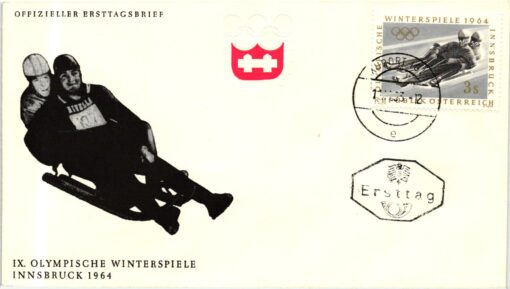 Austria - 1963 Wien Ski Ice Skating, Hockey  Luge Olympische Winterspiele 1964 Innsbruck 5 Briefe Olympic Winter Games – Bild 10