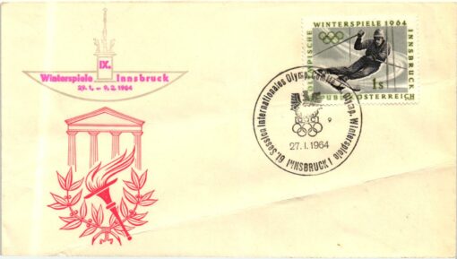 Austria - 1963 Wien Ski Ice Skating, Hockey  Luge Olympische Winterspiele 1964 Innsbruck 5 Briefe Olympic Winter Games – Bild 5