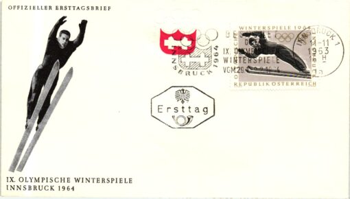 Austria - 1963 Wien Ski Ice Skating, Hockey  Luge Olympische Winterspiele 1964 Innsbruck 5 Briefe Olympic Winter Games – Bild 6
