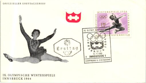 Austria - 1963 Wien Ski Ice Skating, Hockey  Luge Olympische Winterspiele 1964 Innsbruck 5 Briefe Olympic Winter Games – Bild 2