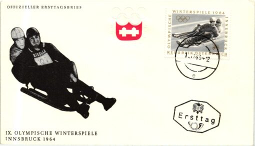 Austria - 1963 Wien Ski Ice Skating, Hockey  Luge Olympische Winterspiele 1964 Innsbruck 5 Briefe Olympic Winter Games – Bild 4