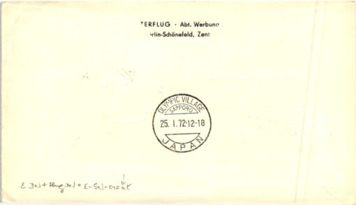 DDR 1972 Sapporo Luftpost Interflug Berlin Moskau Sapporo Air Mail, Olympische Winterspiele Olympic Winter Games – Bild 2