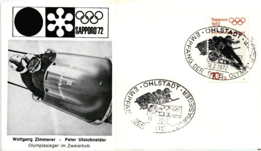 Germany 1972 Sapporo Bob Zimmerer Utzschneider Olympiasieger, Olympische Winterspiele Olympic Winter Games