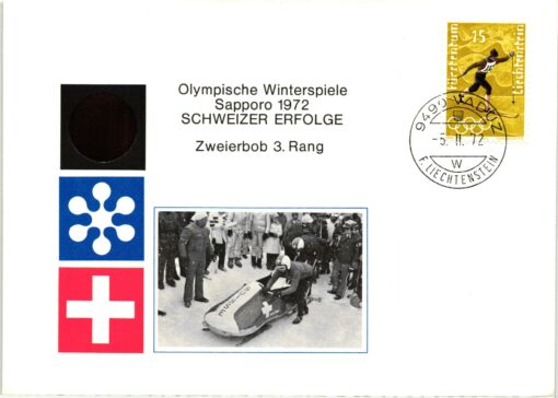 Liechtenstein 1972 Sapporo Schweizer Erfolge Bob, Skispringen, 4x10km Staffel, Olympische Winterspiele Olympic Winter Games – Bild 2
