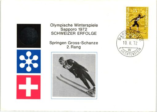 Liechtenstein 1972 Sapporo Schweizer Erfolge Bob, Skispringen, 4x10km Staffel, Olympische Winterspiele Olympic Winter Games – Bild 2
