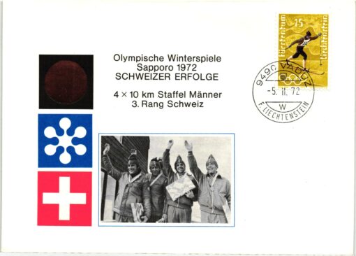 Liechtenstein 1972 Sapporo Schweizer Erfolge Bob, Skispringen, 4x10km Staffel, Olympische Winterspiele Olympic Winter Games – Bild 4