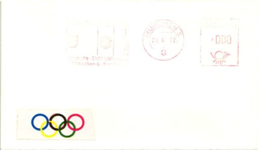 Germany, 1972 Olympische Spiele München, MWST EMA Freistempel,Landeshauptstadt Stadtwerke Olympic Games