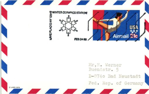 USA Ganzsache Lake Placid 1980 Ice Dance Olympische Winterspiele Olympic Games