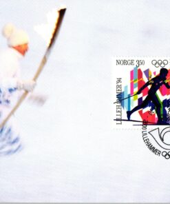 Norge Lillehammer 1994, Maximumkarte Fackellauf Torch Winterspiele, Olympic Winter Games