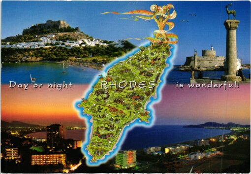 Greece, Athen 2004, Karte Rodos, Olympia, Olympic Games – Bild 2