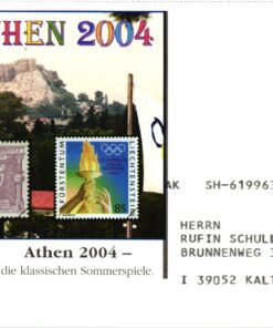 Germany, Athen 2004, Karte Sporthilfe, Olympia, Olympic Games