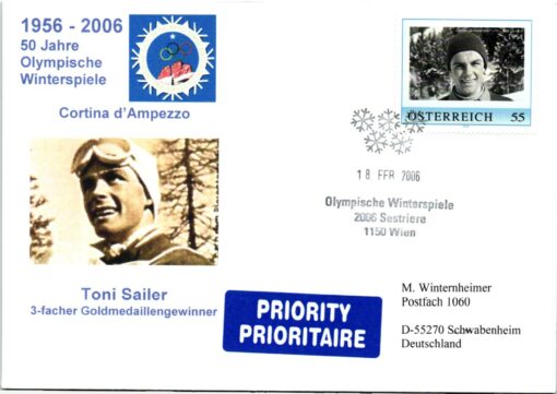 Austria, Torino Sestriere 2006 Toni Sailer Ski 19 different cover, Winterspiele, Olympic Winter Games – Bild 23