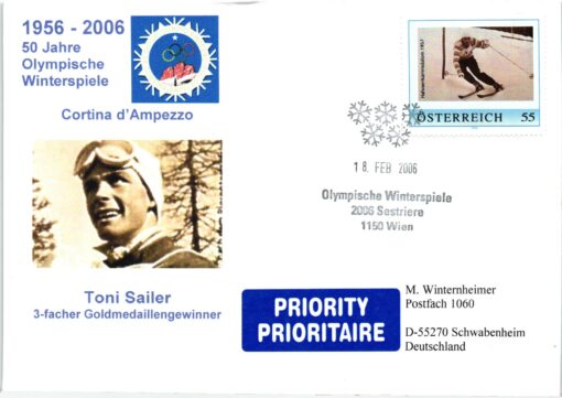 Austria, Torino Sestriere 2006 Toni Sailer Ski 19 different cover, Winterspiele, Olympic Winter Games – Bild 22