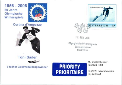 Austria, Torino Sestriere 2006 Toni Sailer Ski 19 different cover, Winterspiele, Olympic Winter Games – Bild 21