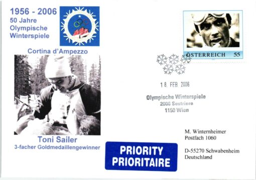 Austria, Torino Sestriere 2006 Toni Sailer Ski 19 different cover, Winterspiele, Olympic Winter Games – Bild 18