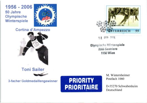 Austria, Torino Sestriere 2006 Toni Sailer Ski 19 different cover, Winterspiele, Olympic Winter Games – Bild 12