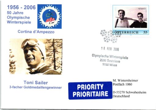 Austria, Torino Sestriere 2006 Toni Sailer Ski 19 different cover, Winterspiele, Olympic Winter Games – Bild 10