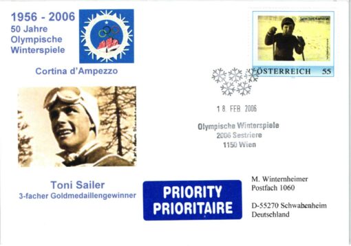 Austria, Torino Sestriere 2006 Toni Sailer Ski 19 different cover, Winterspiele, Olympic Winter Games – Bild 7