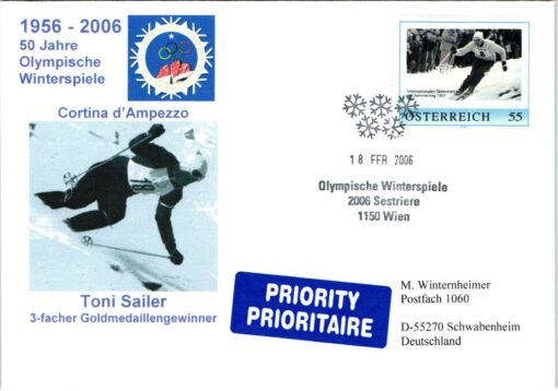 Austria, Torino Sestriere 2006 Toni Sailer Ski 19 different cover, Winterspiele, Olympic Winter Games – Bild 6
