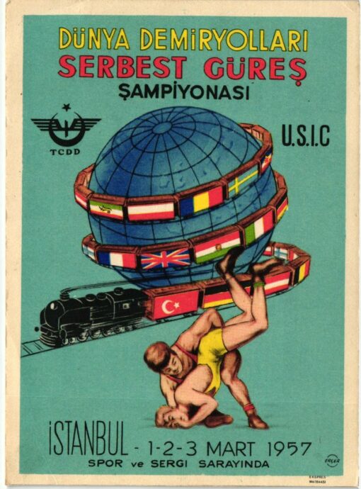 Türkei, Istambul Olympic Games 1956, Ringen, Lutte, Wrestle – Bild 2