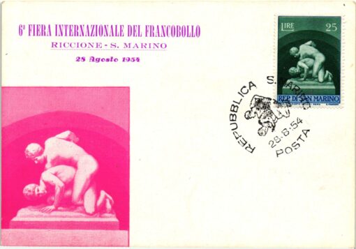 San Marino 1954 FDC Lotta, Riccione, Ringen, Lutte, Wrestle