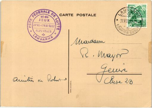 Swiss, Fete Federale de Lutte Lausanne 1937 Plpestres, Ringen, Lutte, Wrestle