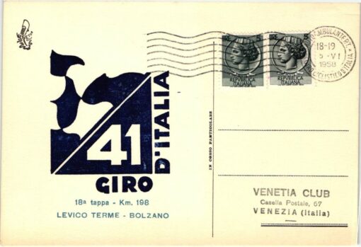 Italia 1958 41 Giro d'Italia Gazzetta Levico Terme-Bolzano 18 tappa, Radsport, Road