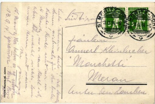 Swiss 1944 St. Moritz Dorf Tell Knabe, Bogenschießen Suisse