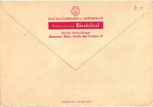 DDR 1955 Ilmenau Luftkurort Wintersport Goethestadt Geschäftspost – Bild 2