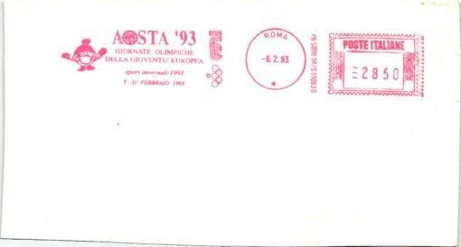 Italia Roma 1993 Aosta 1993 Girornate Olimpiche Gioventu Europea sport invernali CONI